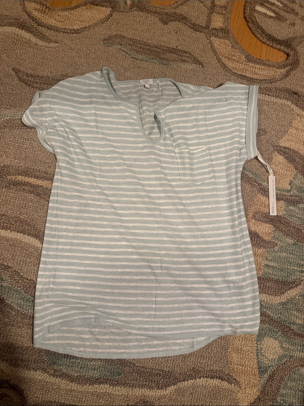 bella joy Light Blue & White Striped Tee